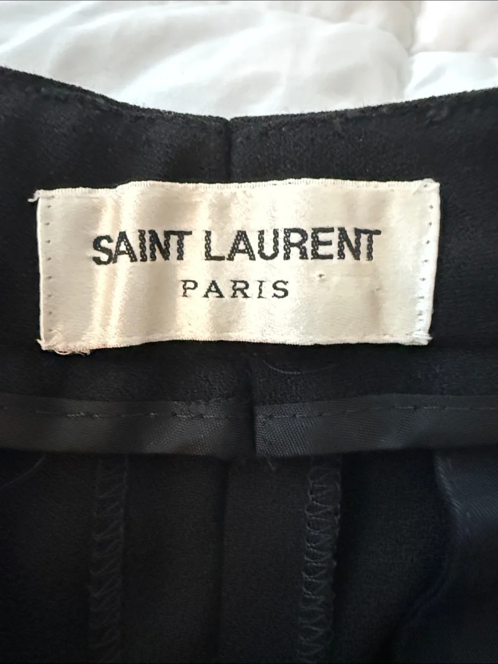 Saint Laurent Black Cropped Straight-Leg Dress Pants fits like a 0 - Picture 2 of 4